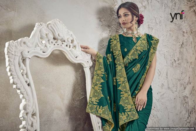 Ynf Jhoomar Zari New Exclusive Wedding Wear Vichitra Silk Saree Collection